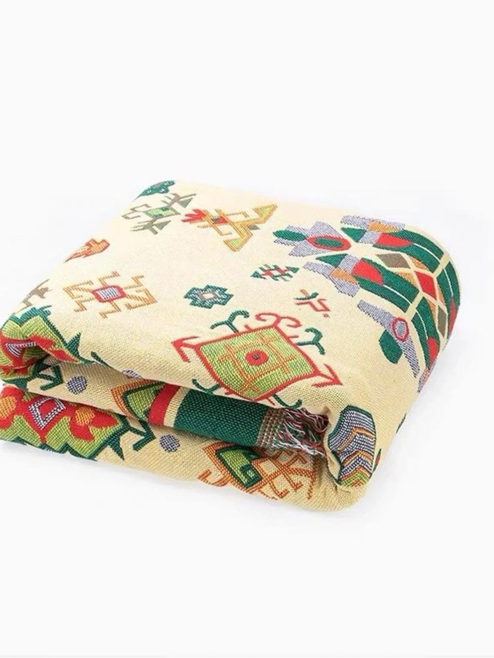 50”x70” cotton throw / couch cover / picnic blanket with decorative fringe